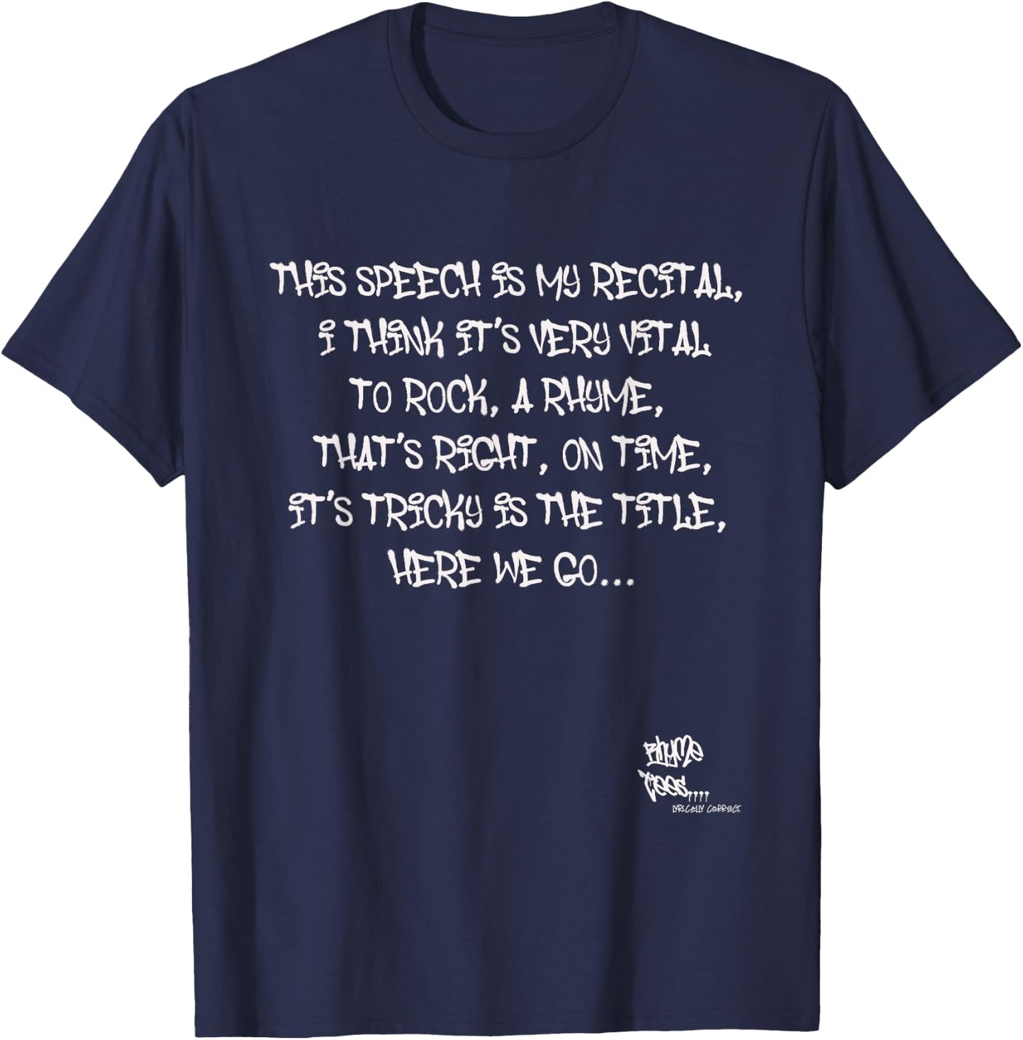 Old School Rap Hip HOP Merch It's Tricky Quote 80's DMC T-Shirt - T-Shirt | Navy