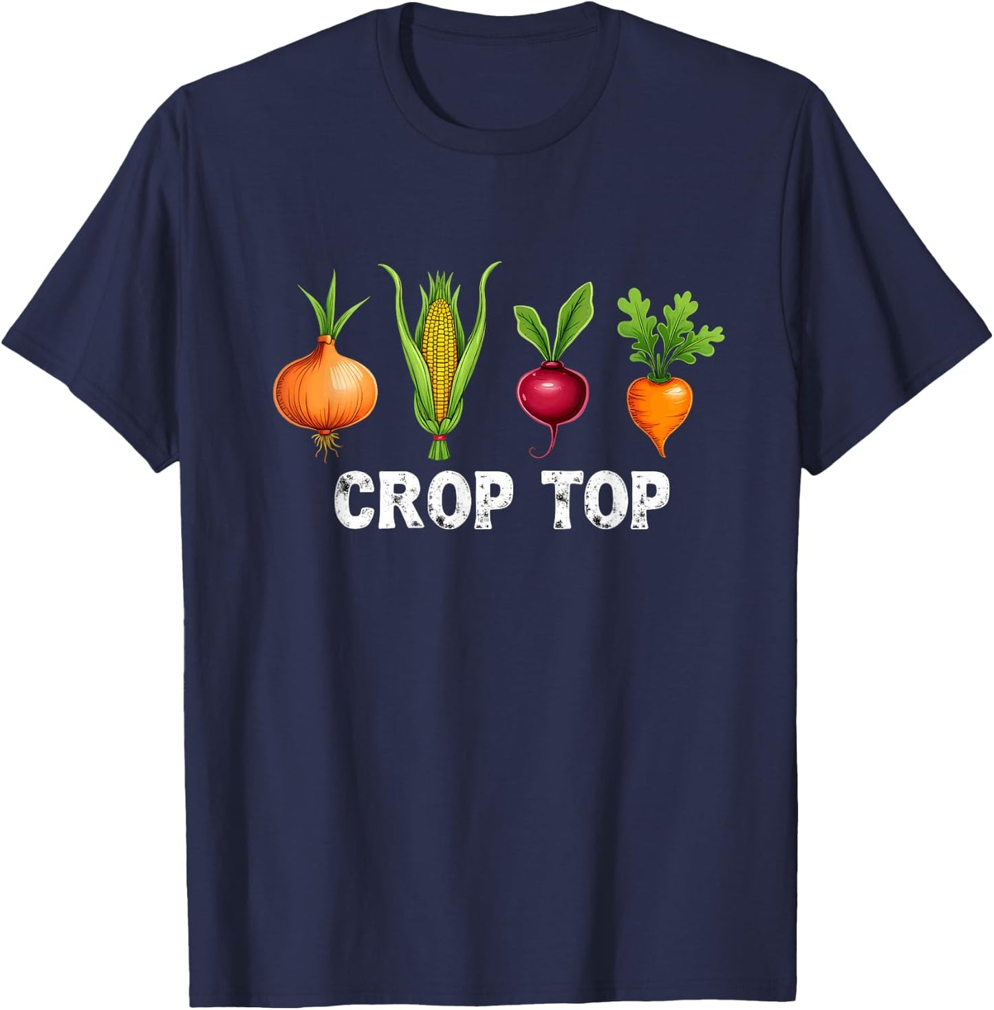 Farming Vegetable Crop Top T-Shirt - T-Shirt | Navy