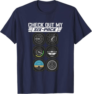 Flight Instruments Pilot Cockpit Tools Altitude Meter Pilot T-Shirt - T-Shirt | Navy