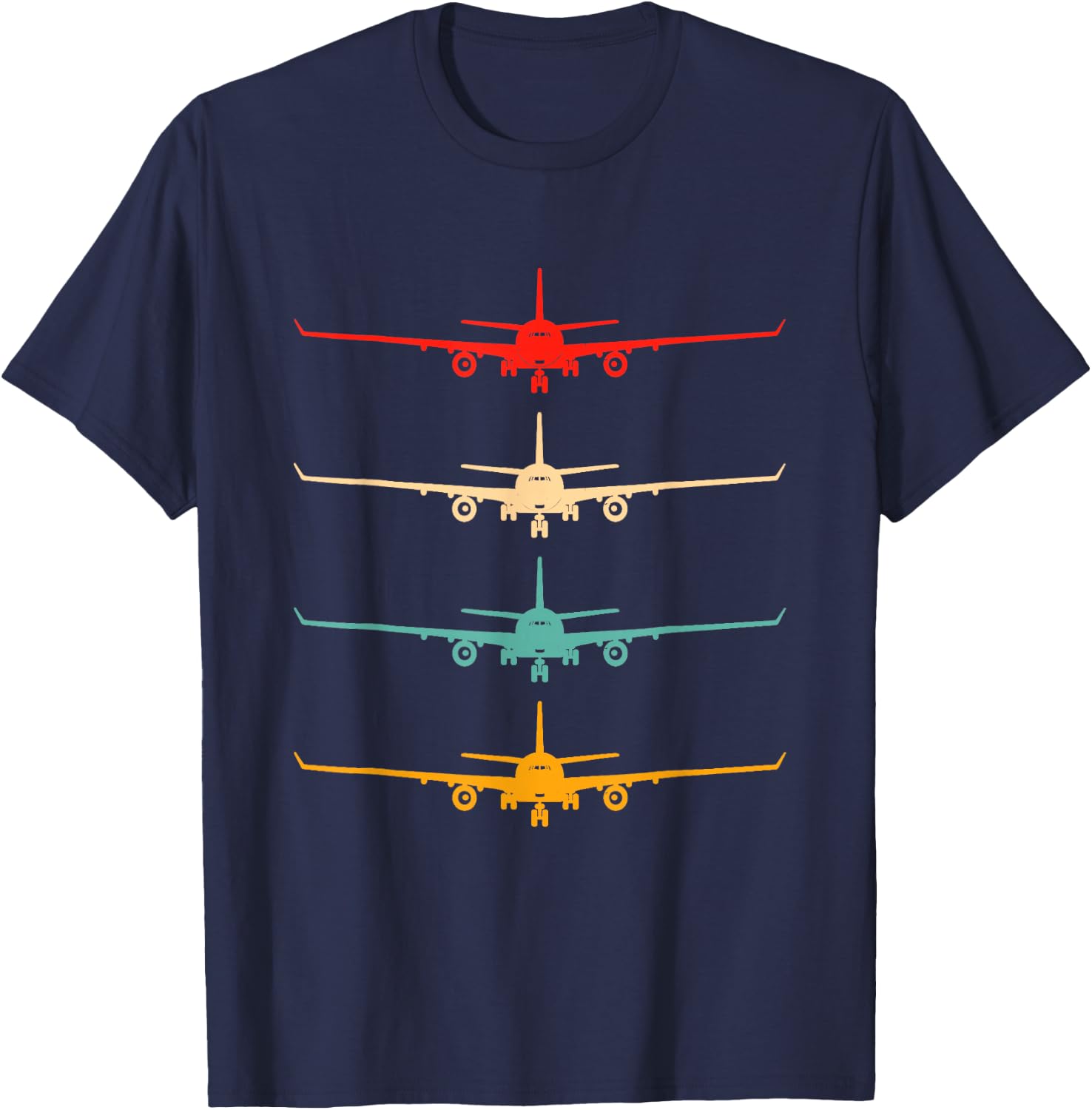 Aviation Airplane Flying Airline Funny Vintage Pilot Gift T-Shirt - T-Shirt | Navy