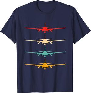 Aviation Airplane Flying Airline Funny Vintage Pilot Gift T-Shirt - T-Shirt | Navy