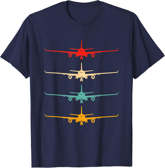 Aviation Airplane Flying Airline Funny Vintage Pilot Gift T-Shirt - T-Shirt | Navy