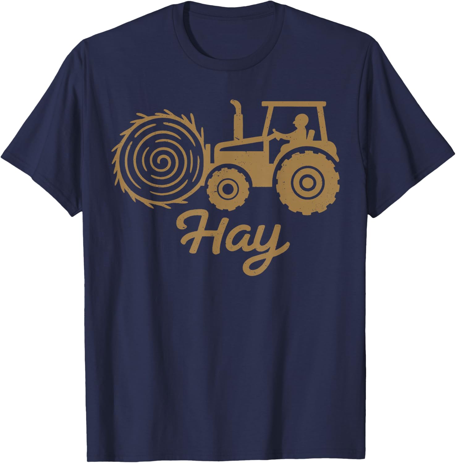 Tractor Hay Farming Farmer Country Life Design T-Shirt - T-Shirt | Navy