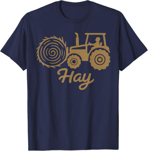 Tractor Hay Farming Farmer Country Life Design T-Shirt - T-Shirt | Navy
