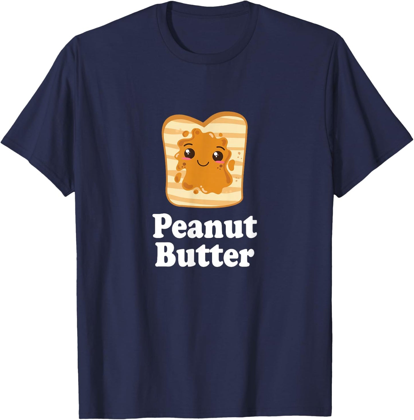 Peanut Butter & Jelly Him & Her Valentine Matching Couple T-Shirt - T-Shirt | Navy