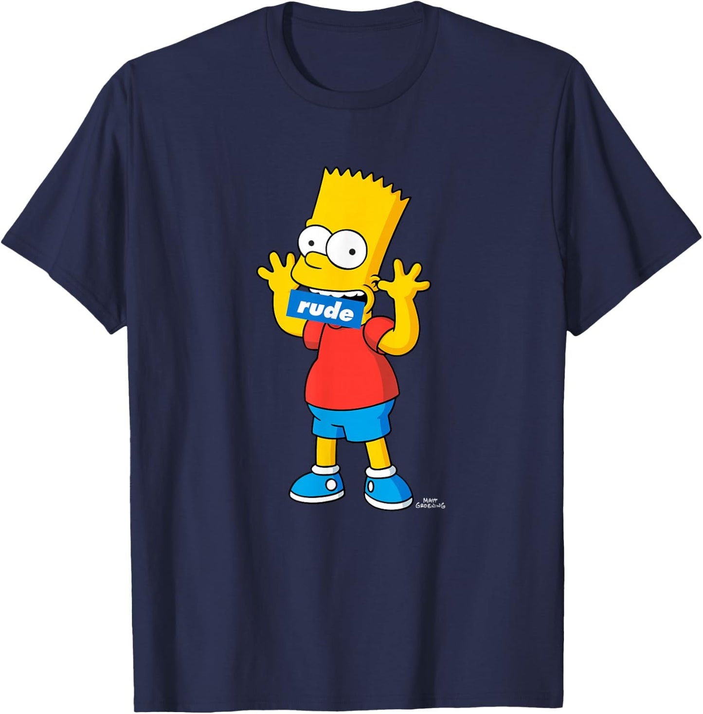The Simpsons Bart Simpson Rude Mouth T-Shirt - T-Shirt | Navy