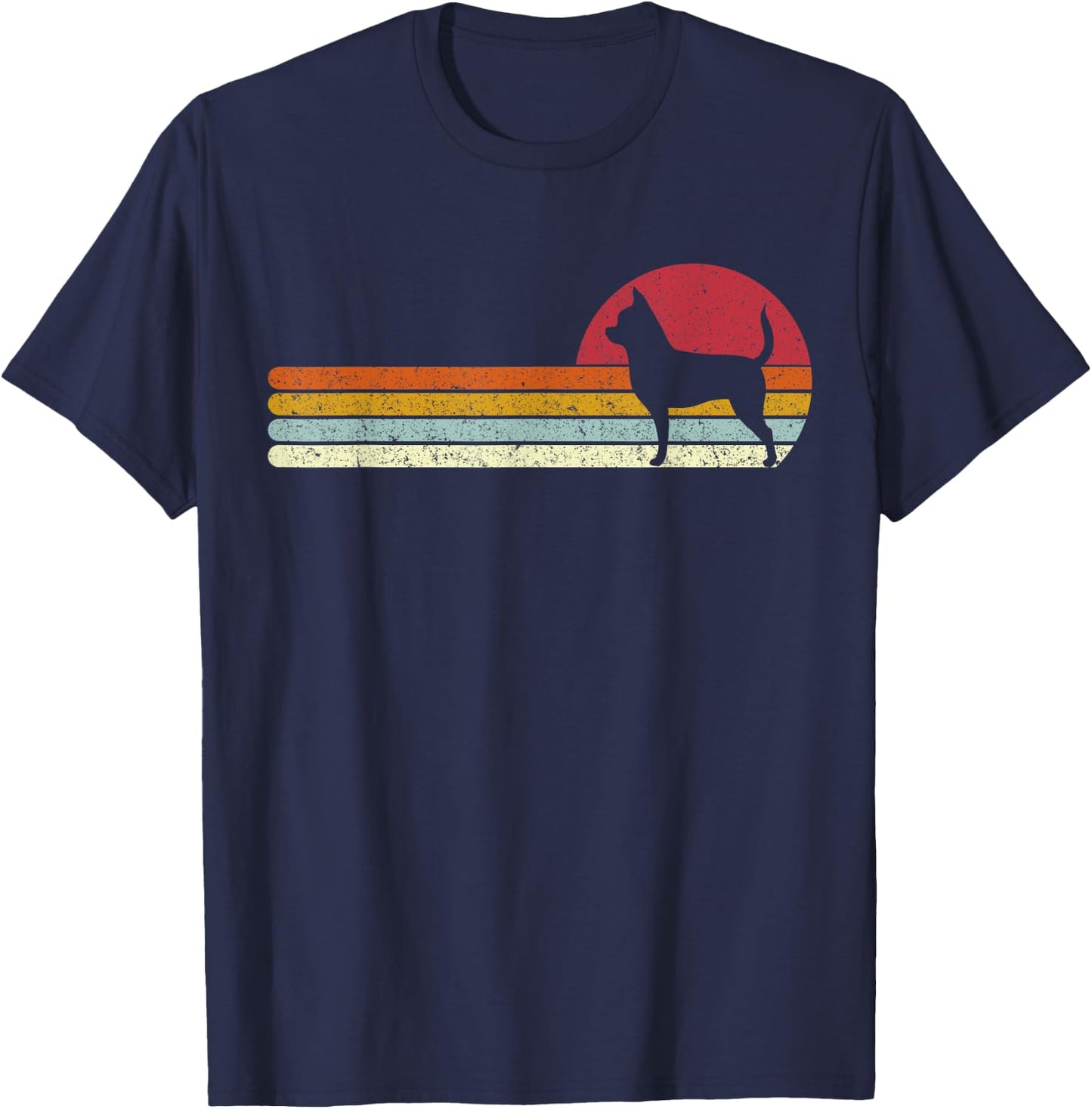 Chihuahua Silhouette Sunset for Dog Owners Women Kids T-Shirt - T-Shirt | Navy