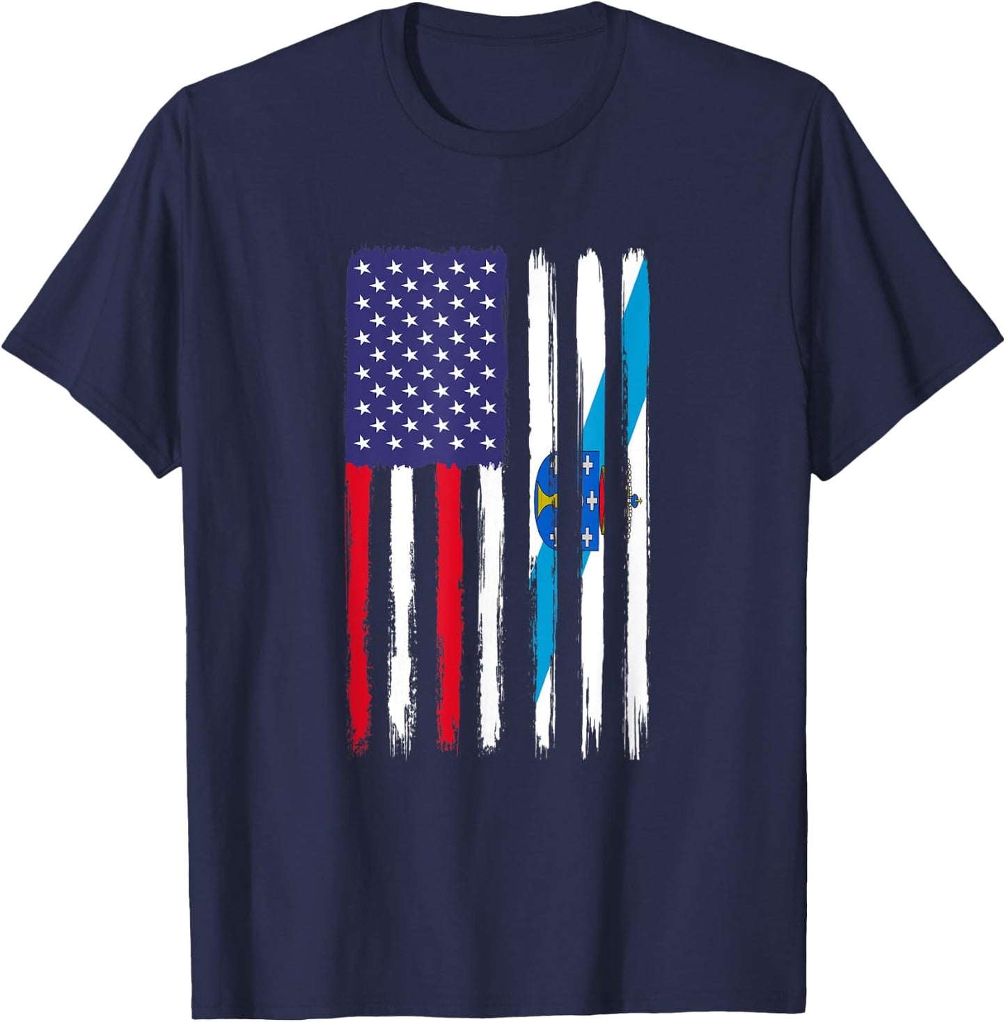 Galician Roots Half American Flag Patriotic Galician Kids Men T-Shirt - T-Shirt | Navy
