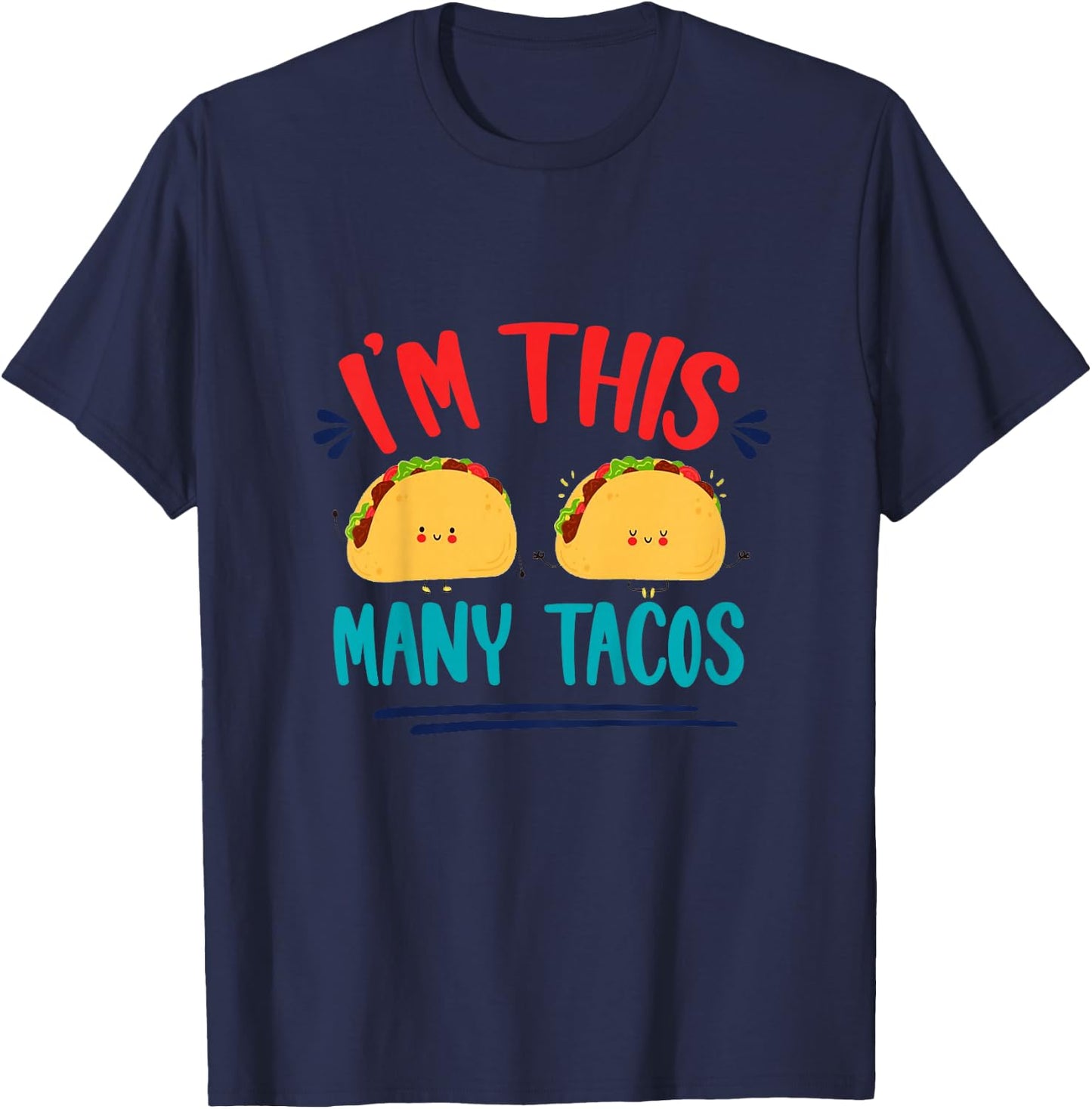 I'm This Many Tacos Mexican Fiesta 2nd Birthday Second Bday T-Shirt - T-Shirt | Navy
