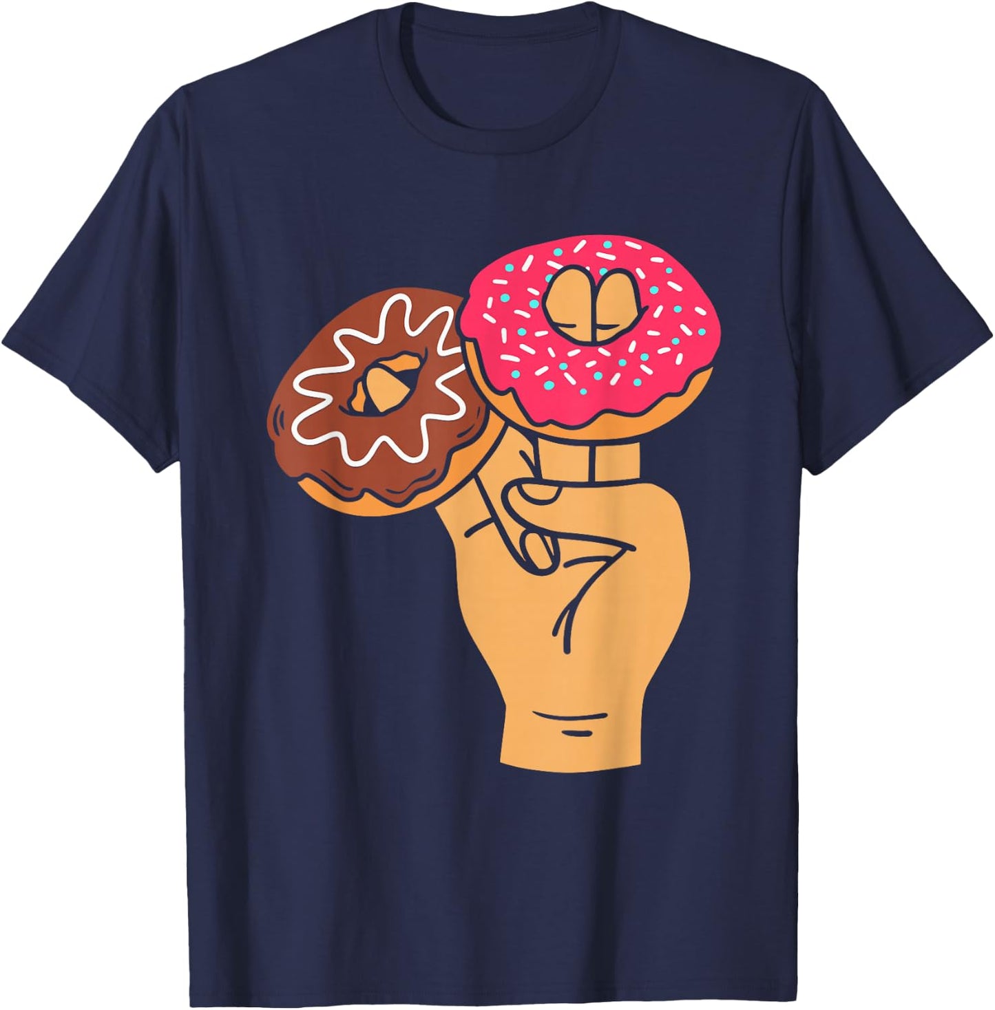 Two in The Pink One in The Stink Adult Humor Shocker Donut T-Shirt - T-Shirt | Navy