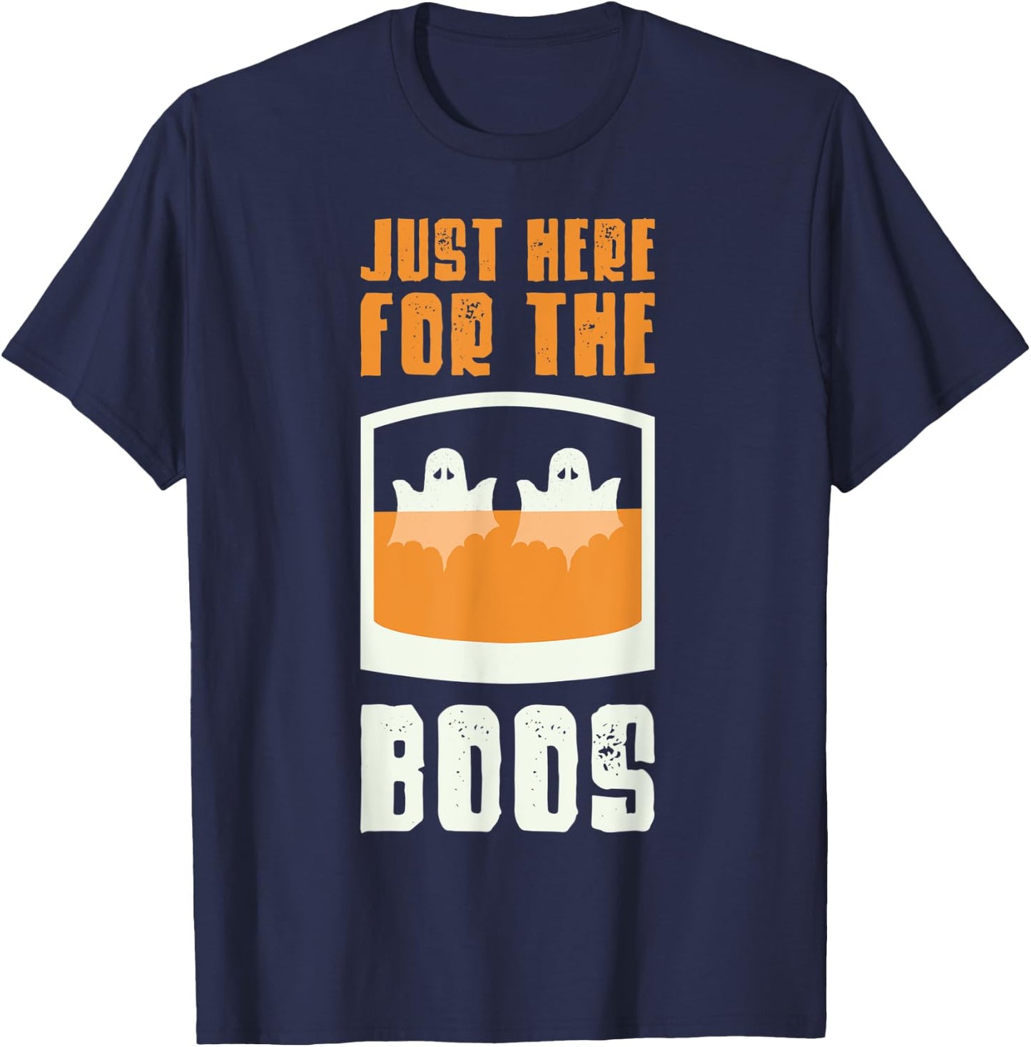 Just Here For The Boos Whiskey Bourbon Halloween Whiskey T-Shirt - T-Shirt | Navy