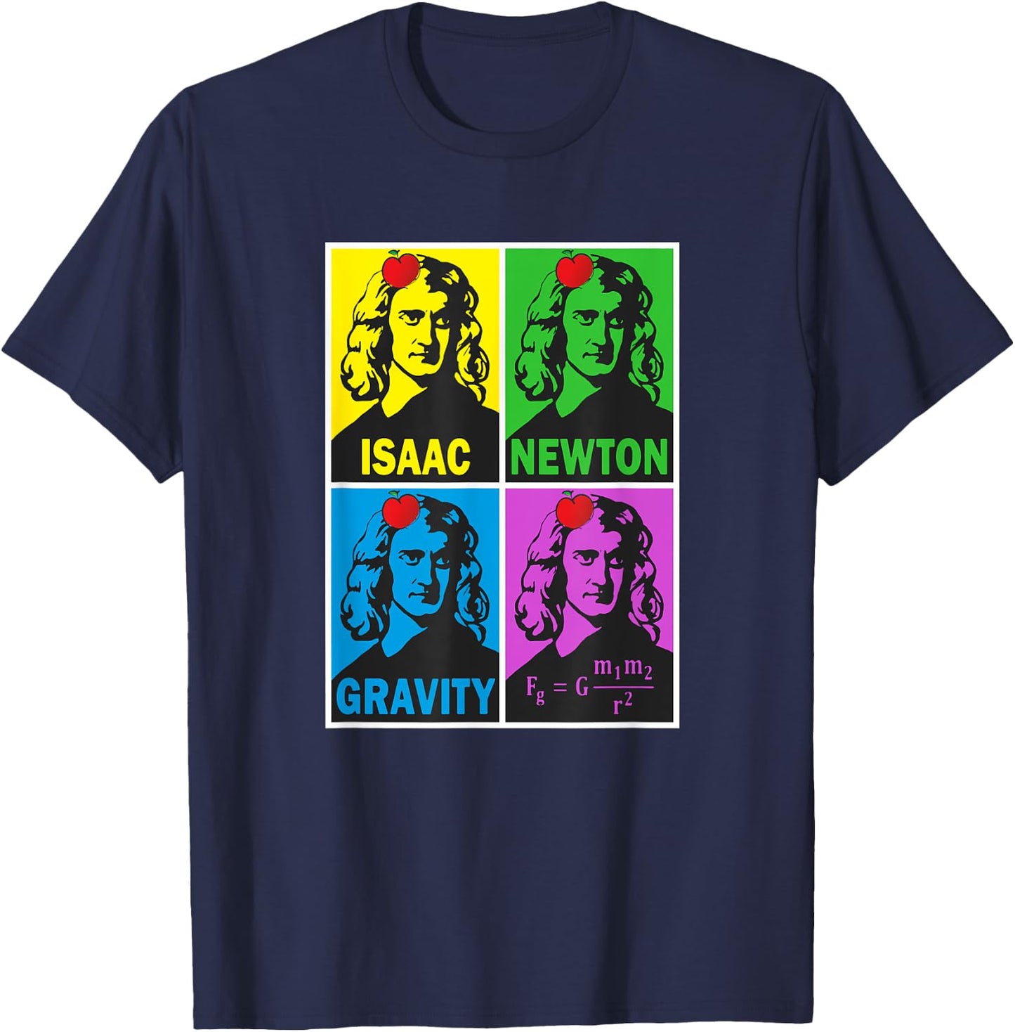 Isaac Newton Poster Style Pop Art T-Shirt - T-Shirt | Navy