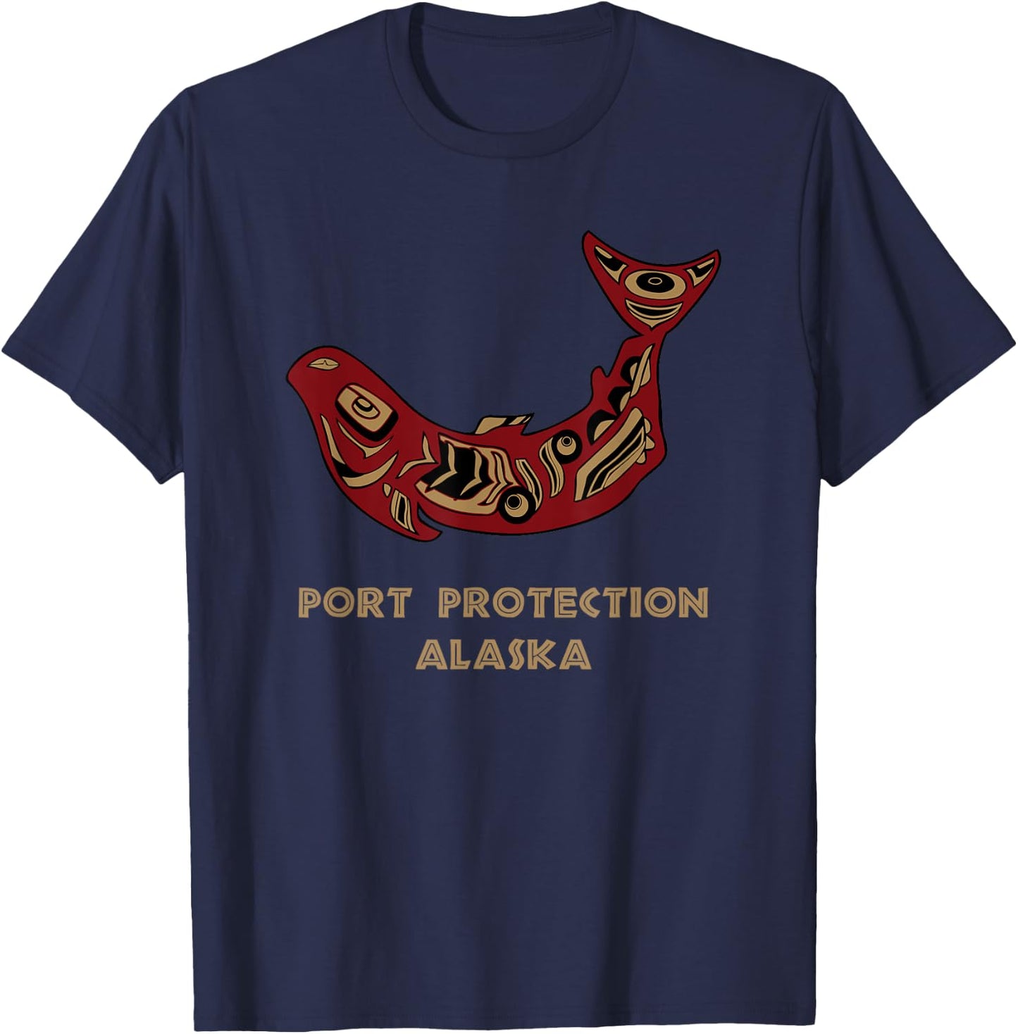 Port Protection Alaska Native American Salmon Fishermen T-Shirt - T-Shirt | Navy