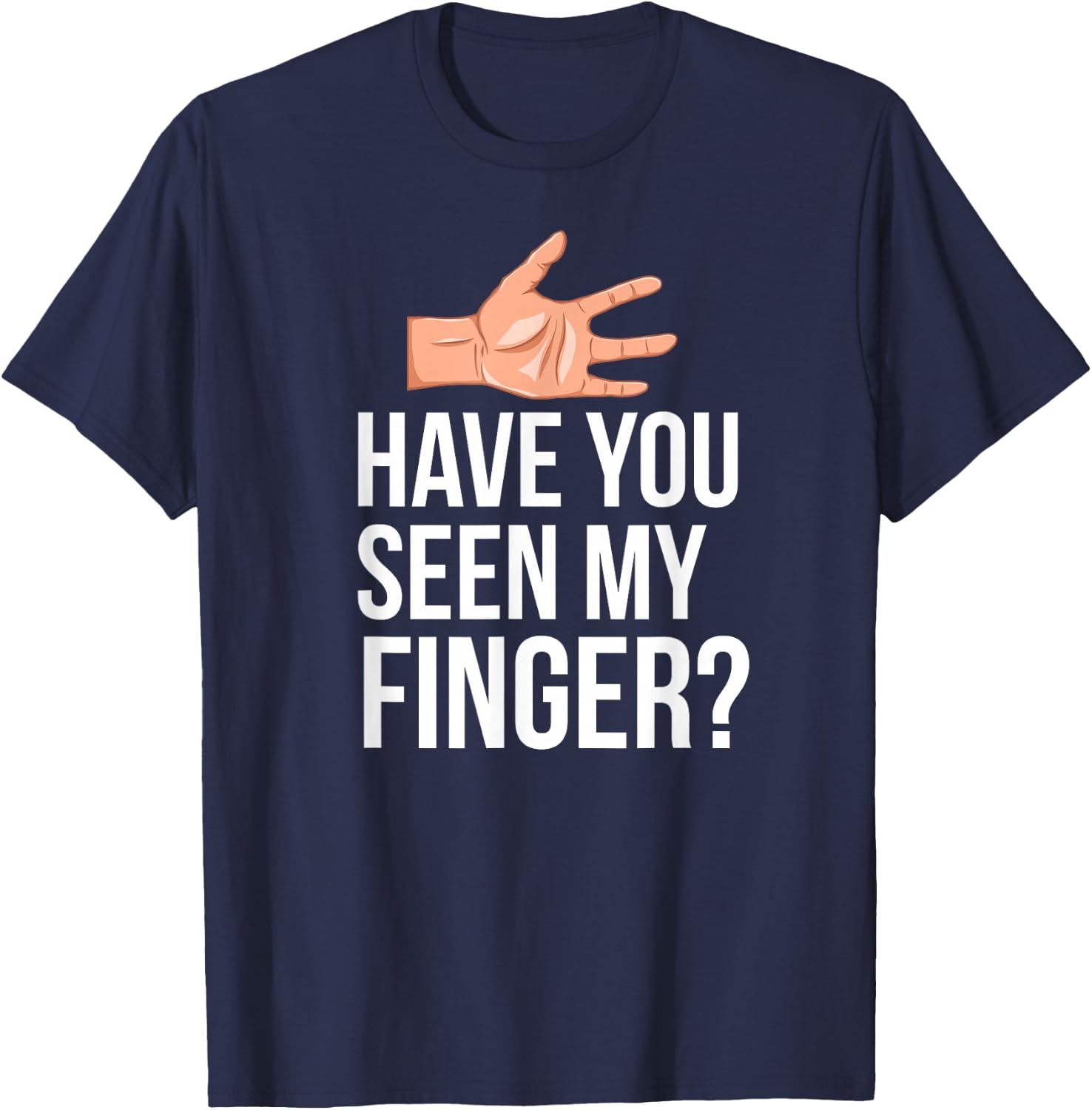 Missing Finger Prosthetic Amputation Recovery T-Shirt - T-Shirt | Navy