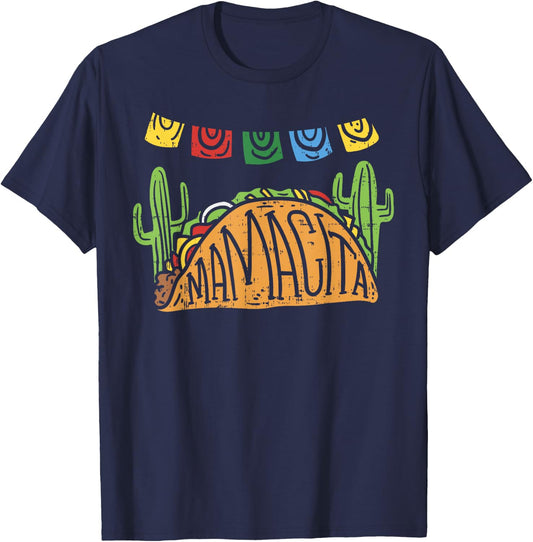 Mamacita Taco Cinco De Mayo Mothers Day Mom Funny T-Shirt - T-Shirt | Navy