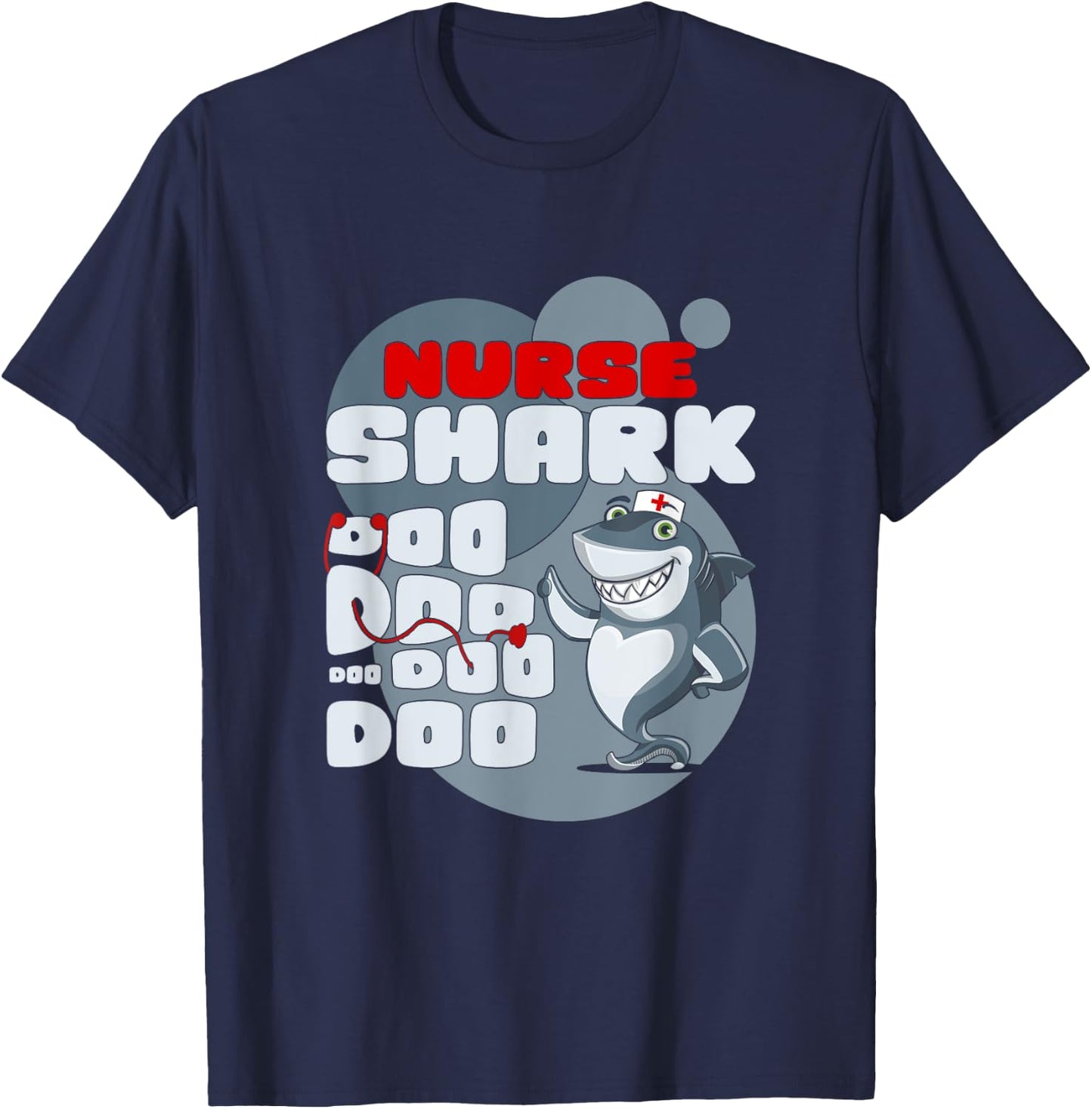 Funny Shark Nurse RN LPN CNA Nurse Practitioners T-Shirt - T-Shirt | Navy