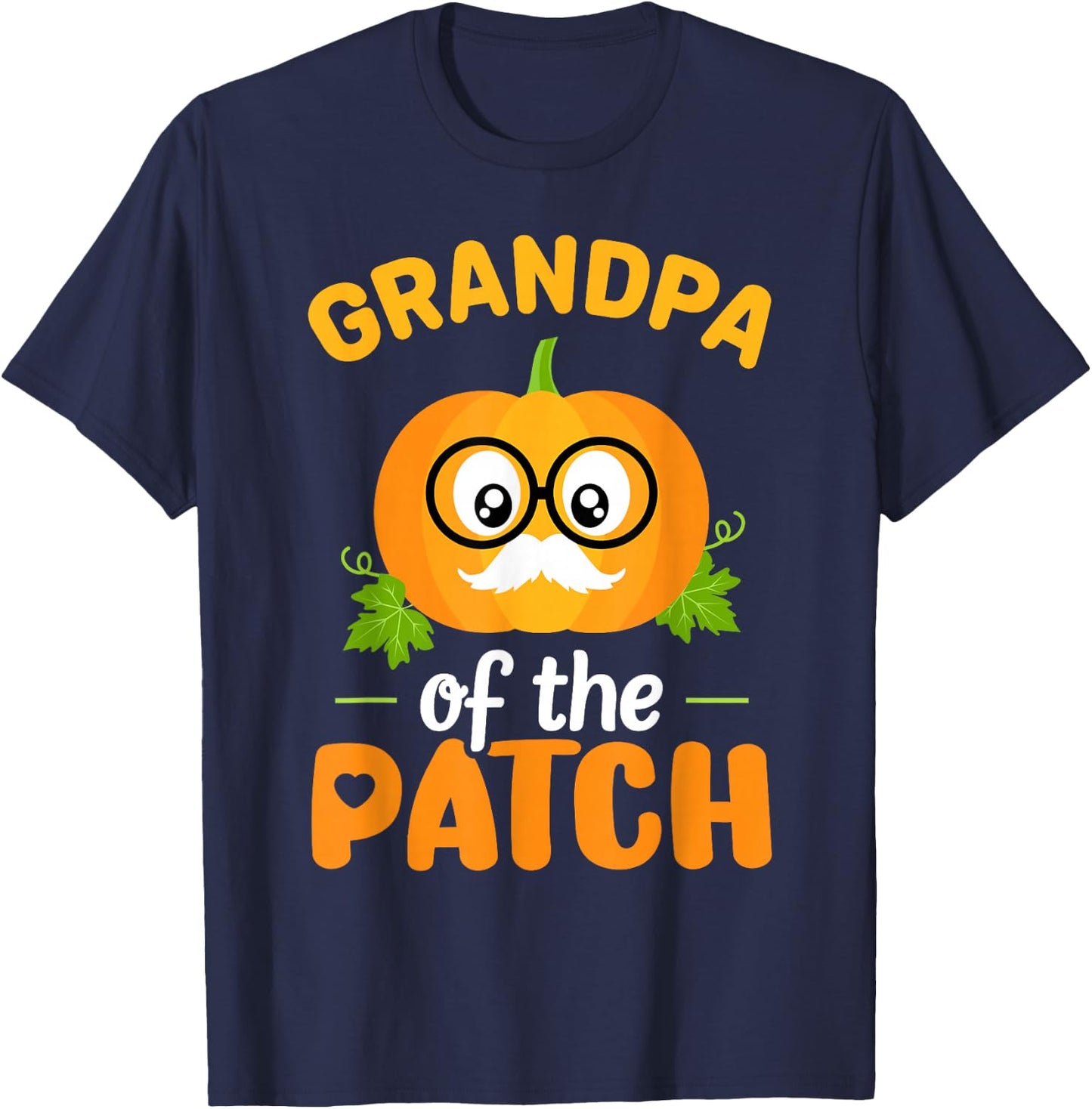 Grandpa Of The Patch Pumpkin Halloween Family Matching Funny T-Shirt - T-Shirt | Navy