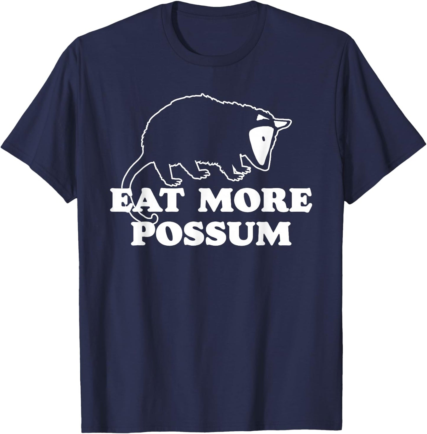 Eat More Possum! Funny Country Hillbilly Vintage Animal 80s T-Shirt - T-Shirt | Navy