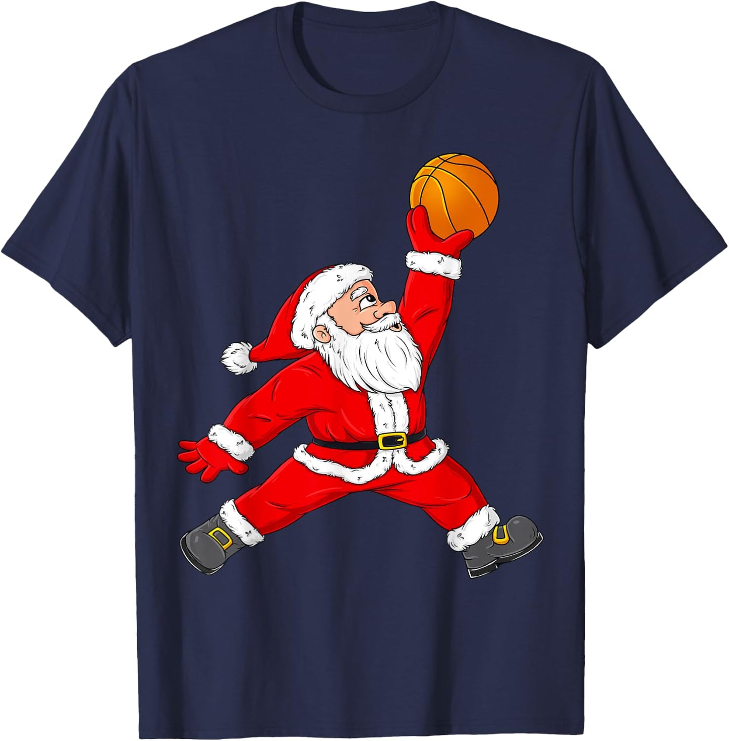 Christmas Santa Claus Basketball Funny Boys Kids Pajama Xmas T-Shirt - T-Shirt | Navy