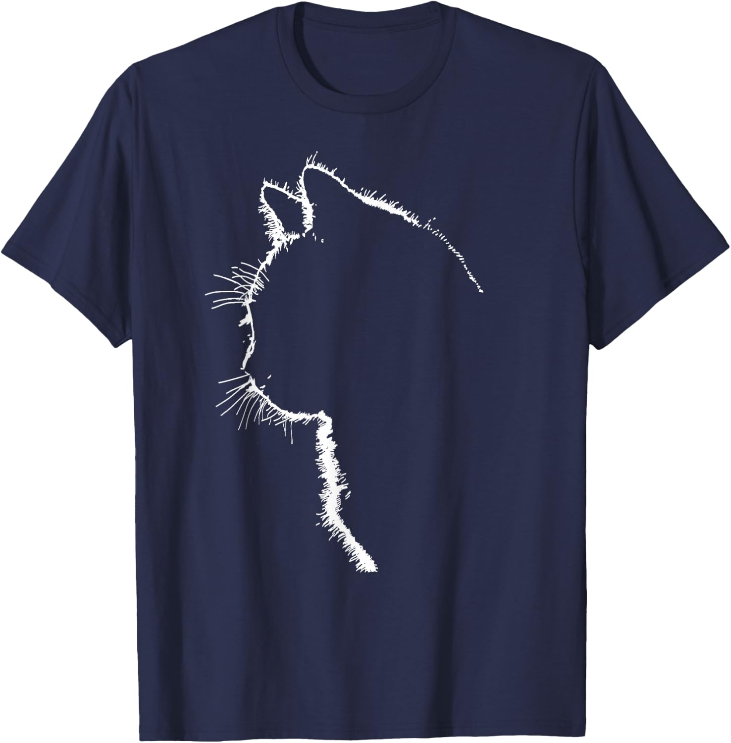 Cat Apparel Women with Cat Illustration Small T-Shirt - T-Shirt | Navy