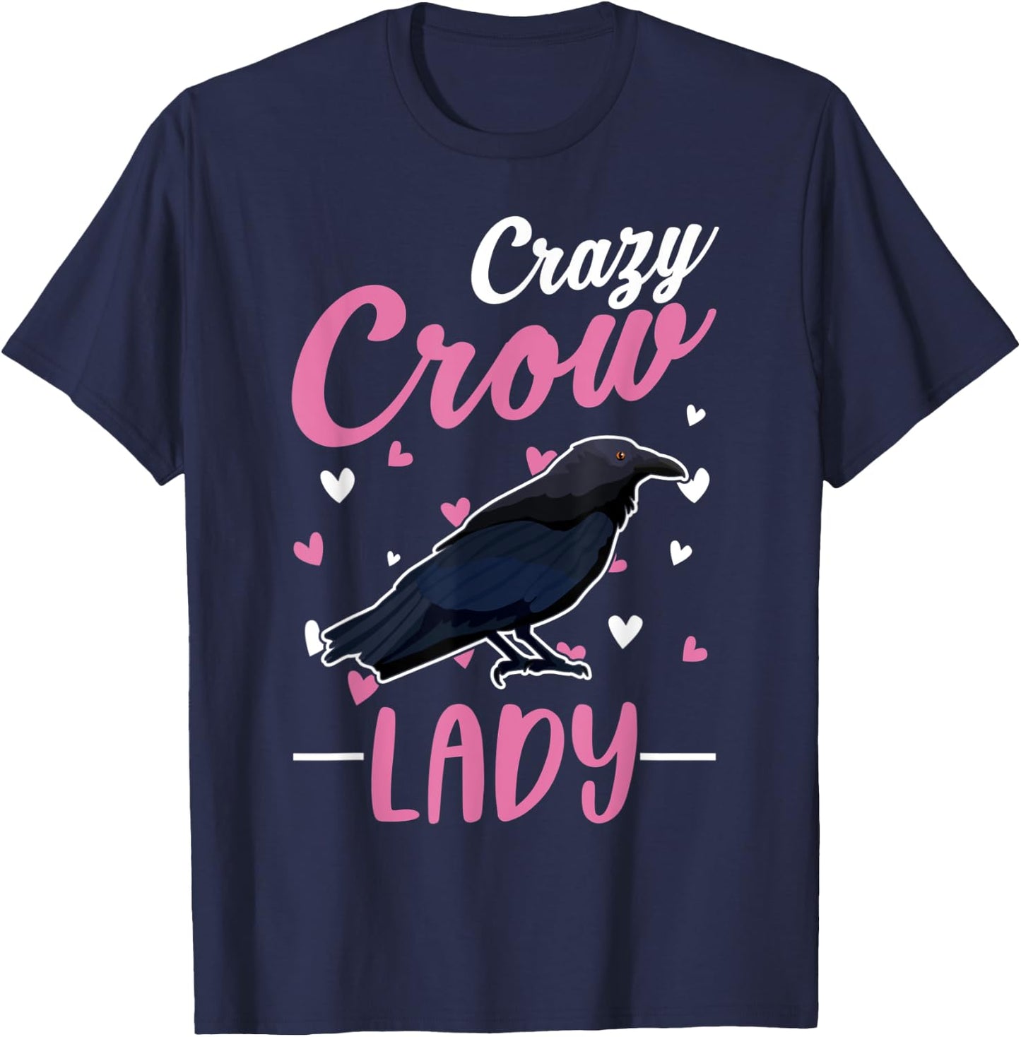 Crazy Crow lady Raven Girl T-Shirt - T-Shirt | Navy