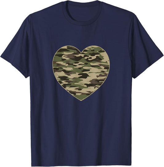 Heart Camoflauge Clothing Women Men Camo Military Tactical Small T-Shirt - T-Shirt | Navy