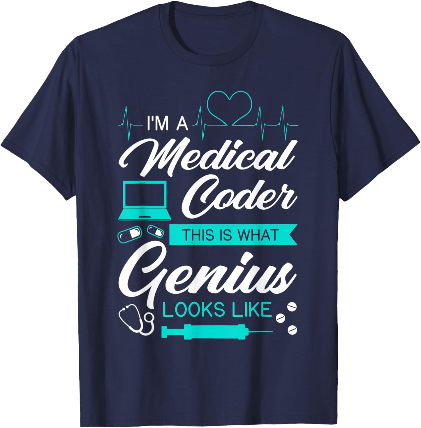 Medical Coder Certified Coding Specialist Nosologist Job T-Shirt - T-Shirt | Navy