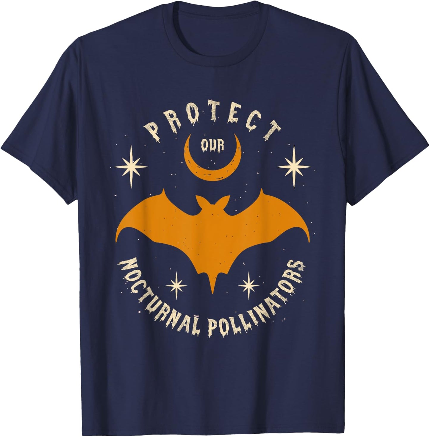 Protect Our Nocturnal Pollinators for Bat Lover Halloween T-Shirt - T-Shirt | Navy