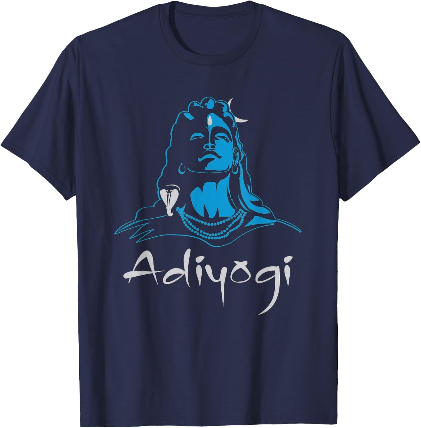 Lord Shiva Hindu God Adiyogi Yoga Meditation Design T-Shirt - T-Shirt | Navy