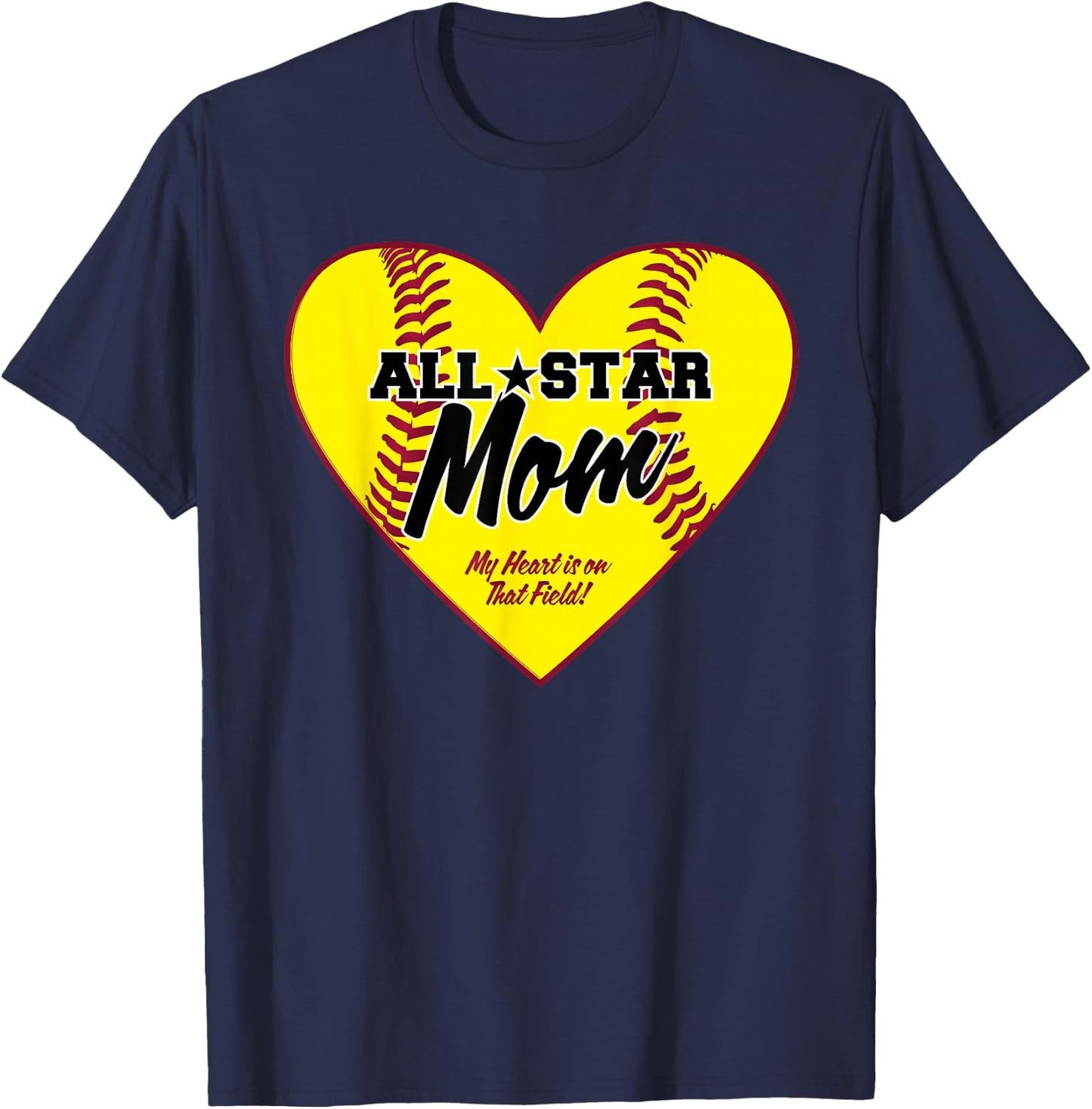 All-Star Softball Mom T-Shirt - T-Shirt | Navy