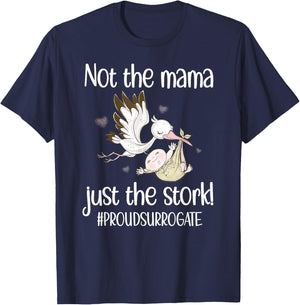 Funny Surrogate Mom Stork Surrogacy Announcement T-Shirt - T-Shirt | Navy