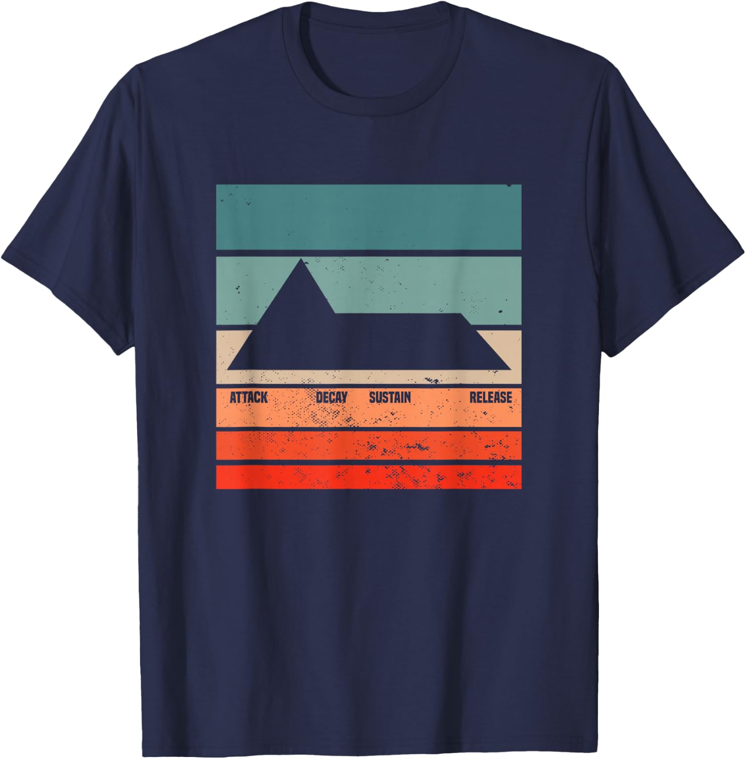 ADSR Modular Life Waveform Synth Nerd Synthesizer T-Shirt - T-Shirt | Navy