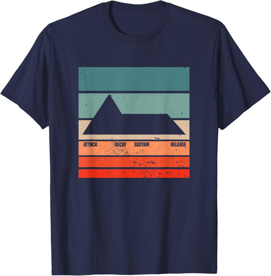 ADSR Modular Life Waveform Synth Nerd Synthesizer T-Shirt - T-Shirt | Navy