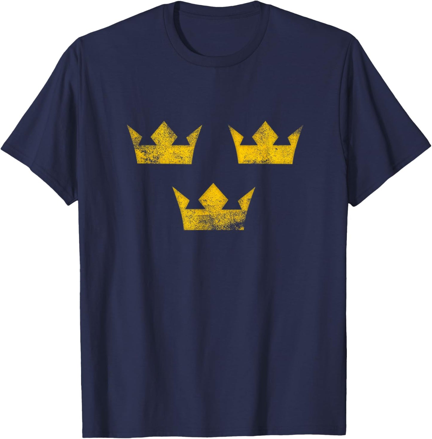 Sweden Sverige Hockey Distressed Vintage T-Shirt - T-Shirt | Navy