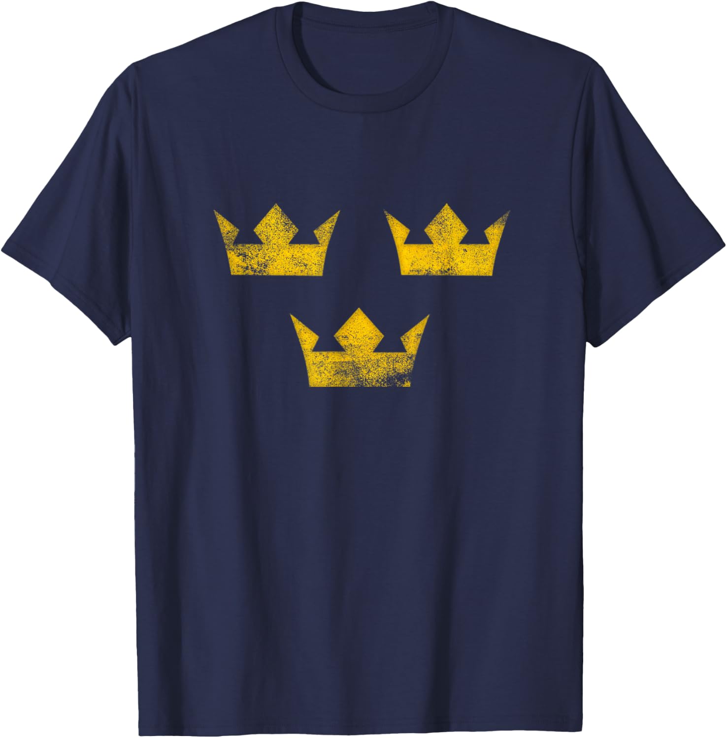 Sweden Sverige Hockey Distressed Vintage T-Shirt - T-Shirt | Navy