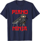 Piano Ninja | Funny Keyboard Player Pianist Gift T-Shirt - T-Shirt | Navy