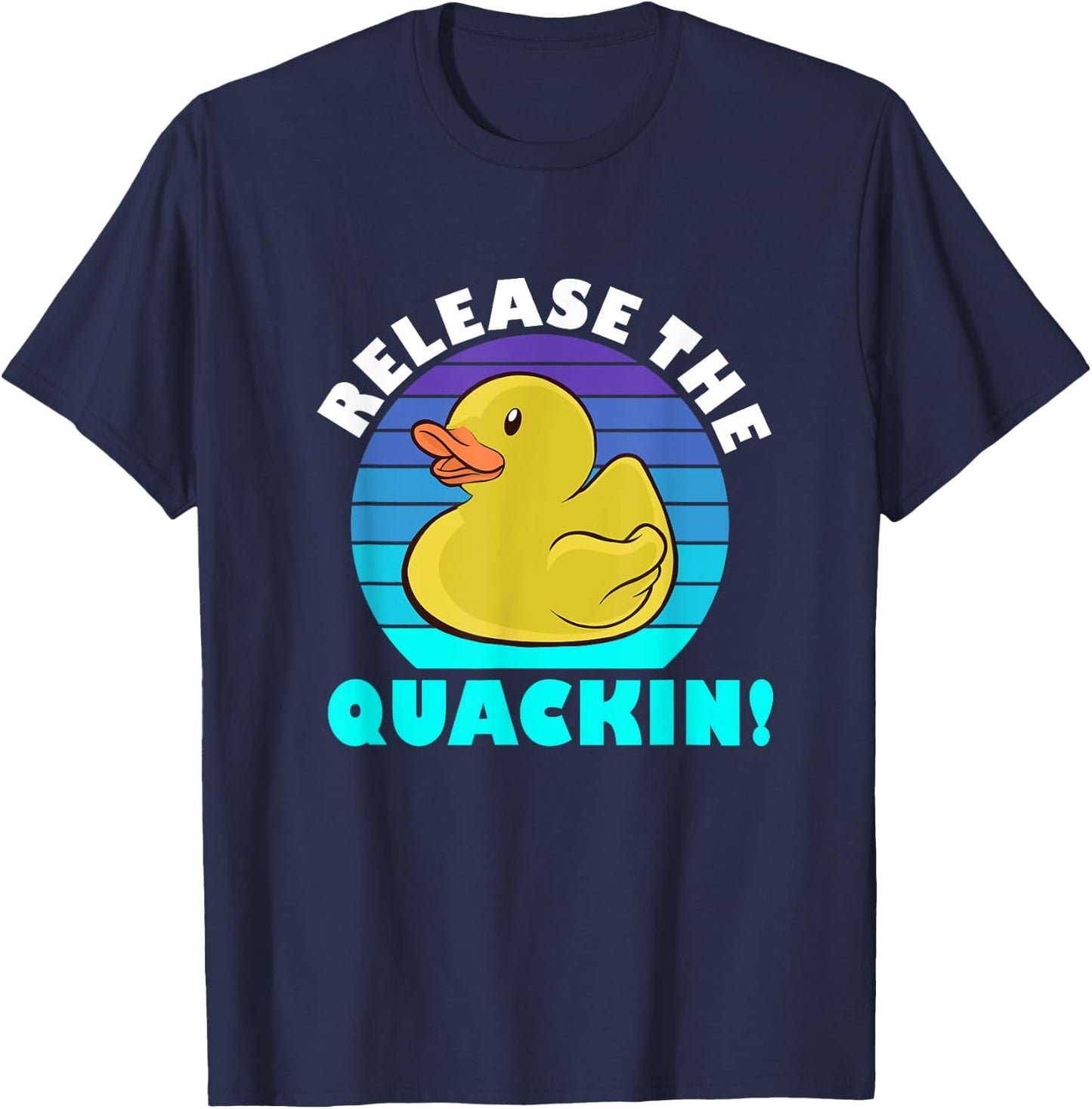 Release the Quacking! Funny Yellow Rubber Ducks Design T-Shirt - T-Shirt | Navy