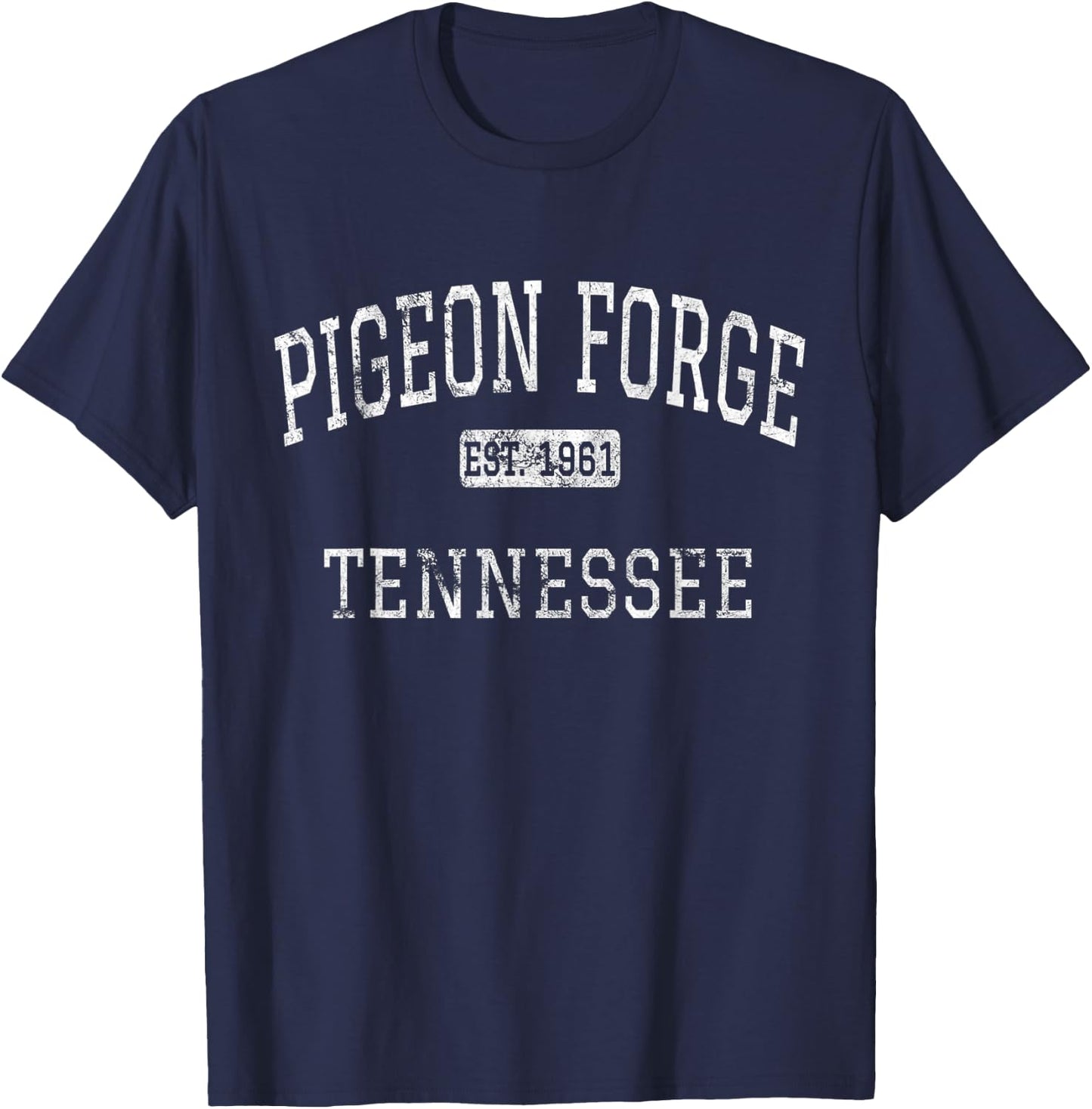 Pigeon Forge Tennessee Vintage - -Adults, Black, Small, Short Sleeve T-Shirt - T-Shirt | Navy