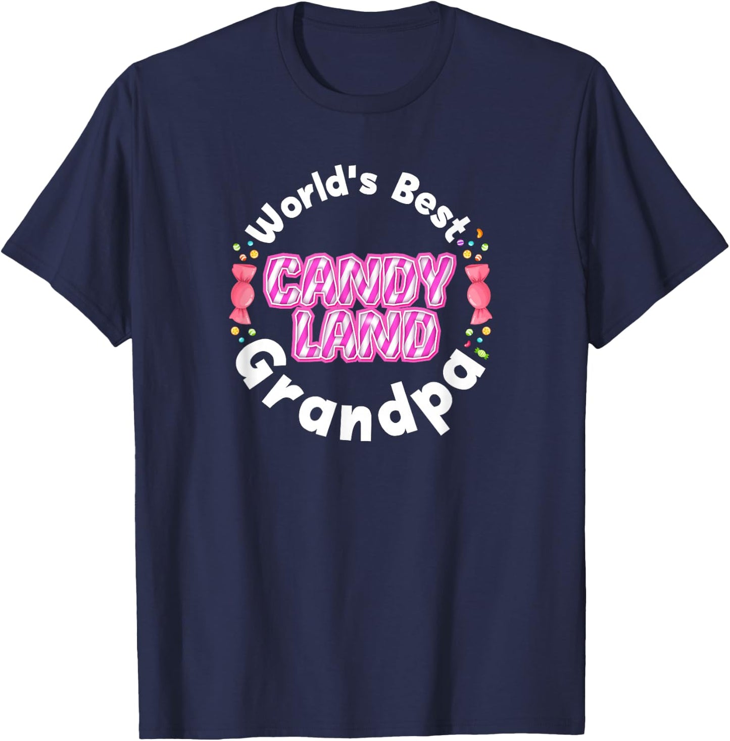 Candy Land Worlds Best Grandpa T-Shirt - T-Shirt | Navy
