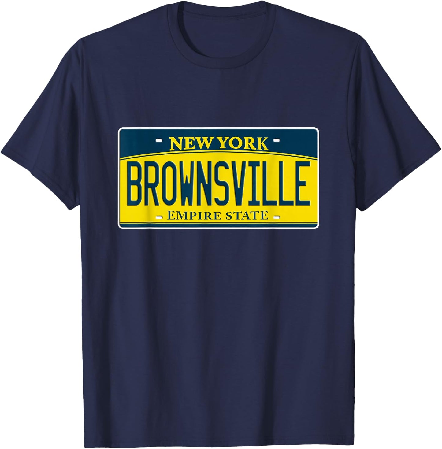 Brownsville Brooklyn New York NY Neighborhood License Plate T-Shirt - T-Shirt | Navy