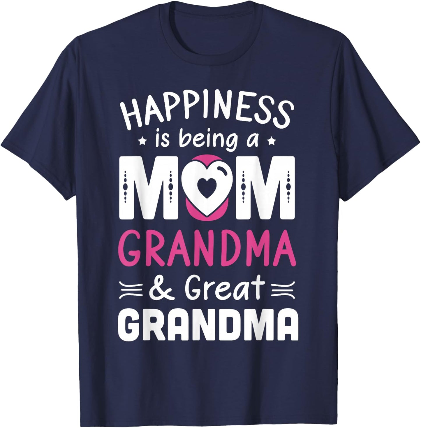 Mom Grandma & Great Grandma Mother's Day New Great Grandma T-Shirt - T-Shirt | Navy