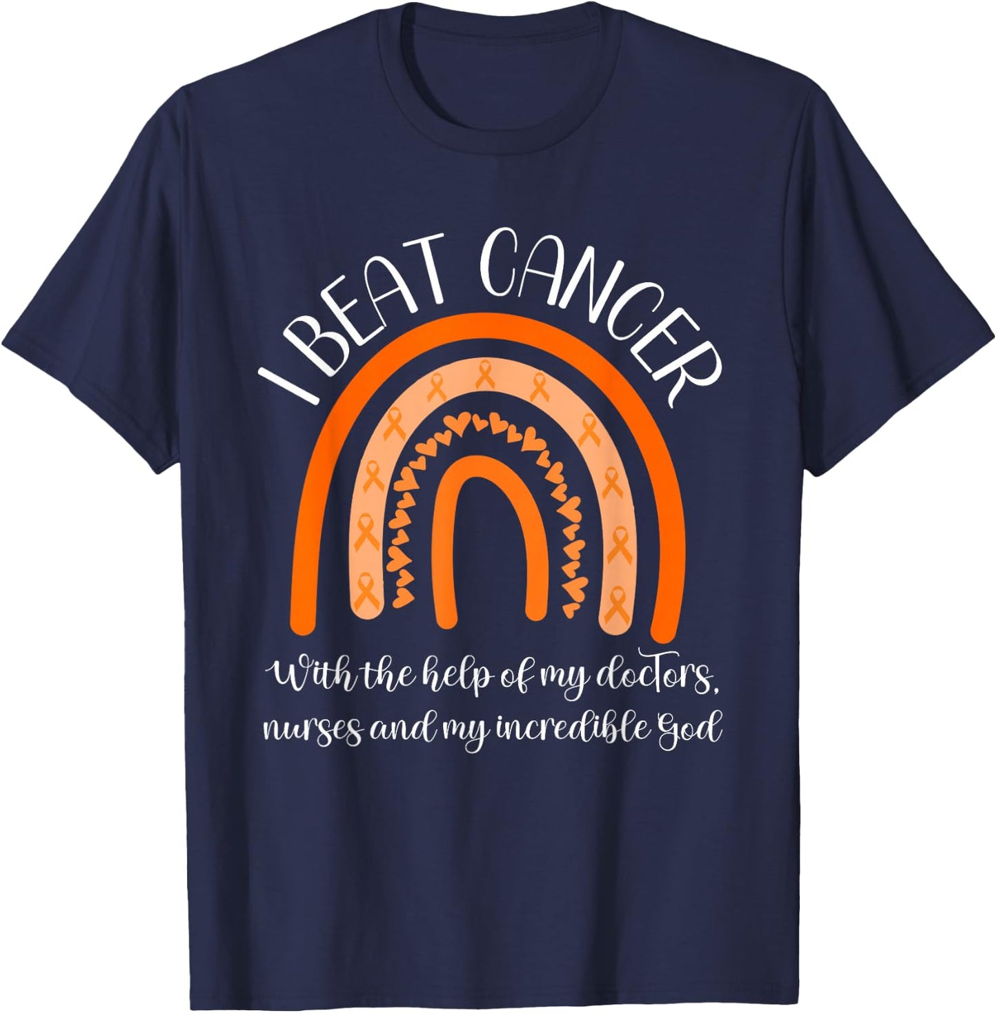 Leukemia Cancer Survivor End Chemo I Beat Cancer Awareness T-Shirt - T-Shirt | Navy