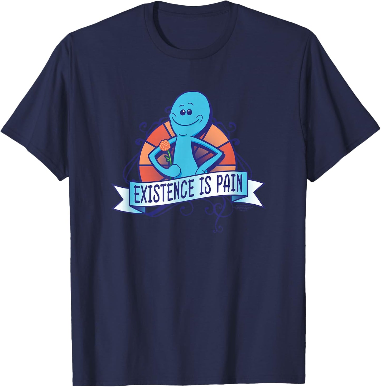 Rick and Morty Existence is Pain T-Shirt - T-Shirt | Navy