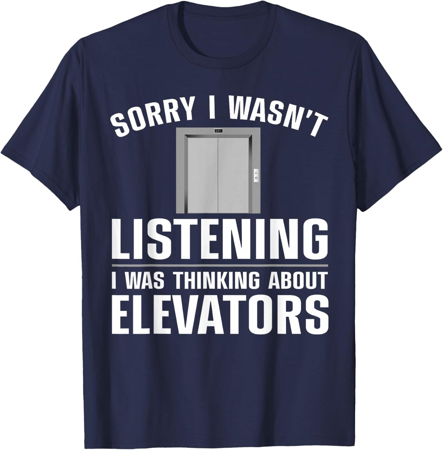 Cool Elevator Art Men Women Inspector Mechanic Maintenance T-Shirt - T-Shirt | Navy