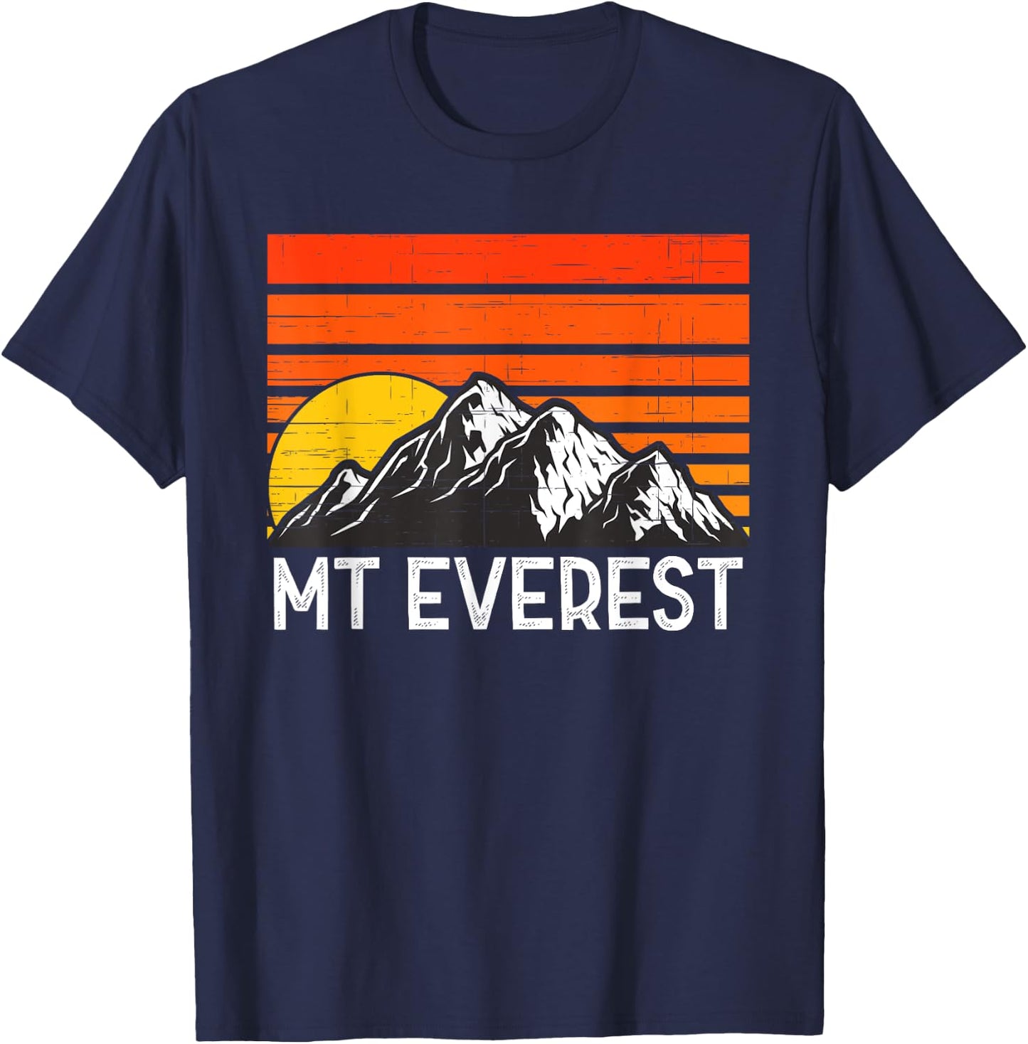 Mount Everest Retro Vintage Mountain T-Shirt - T-Shirt | Navy
