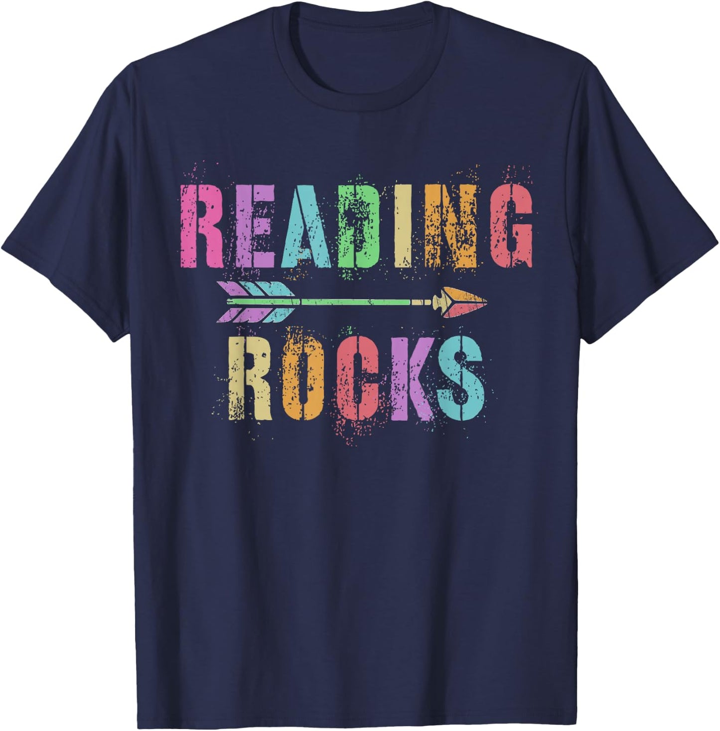 First Day Teacher Super Star Reading Rocks English Teacher T-Shirt - T-Shirt | Navy