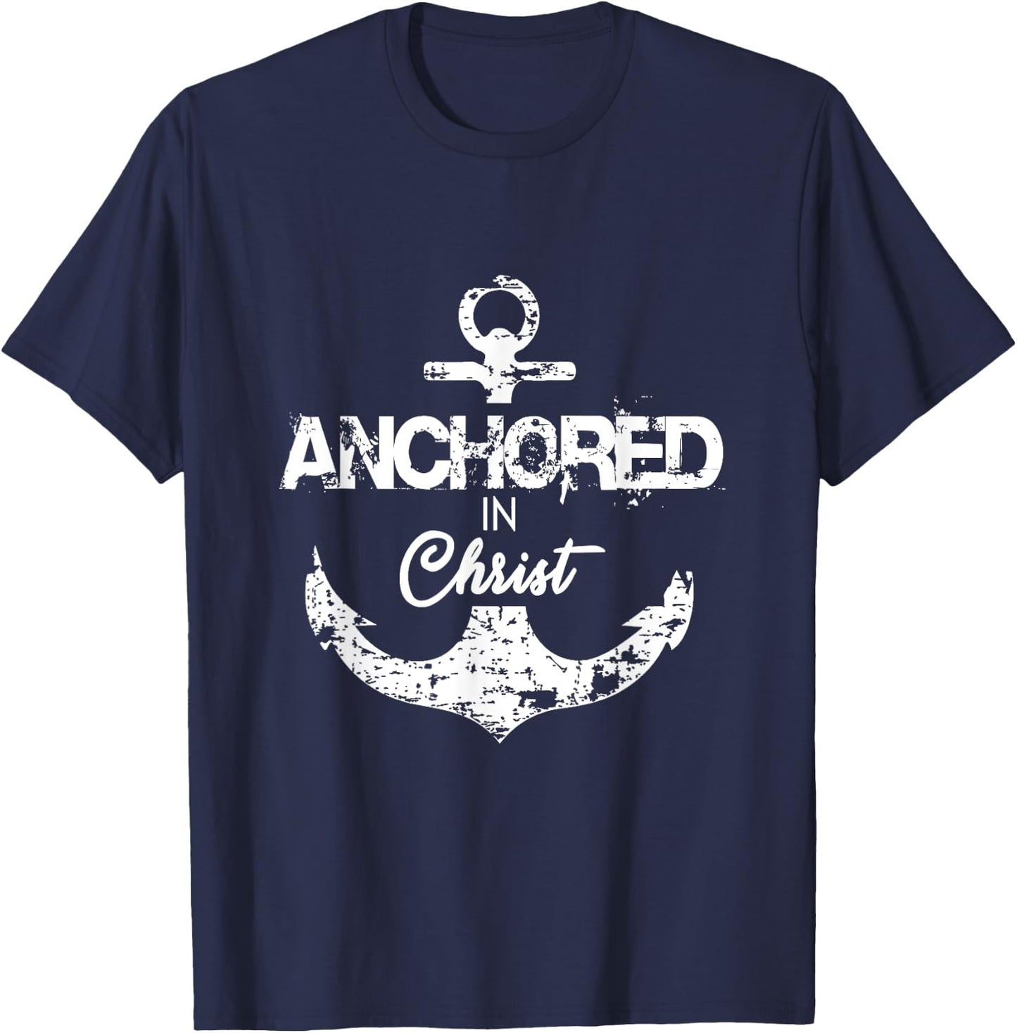 Anchored in Christ T-Shirt - T-Shirt | Navy