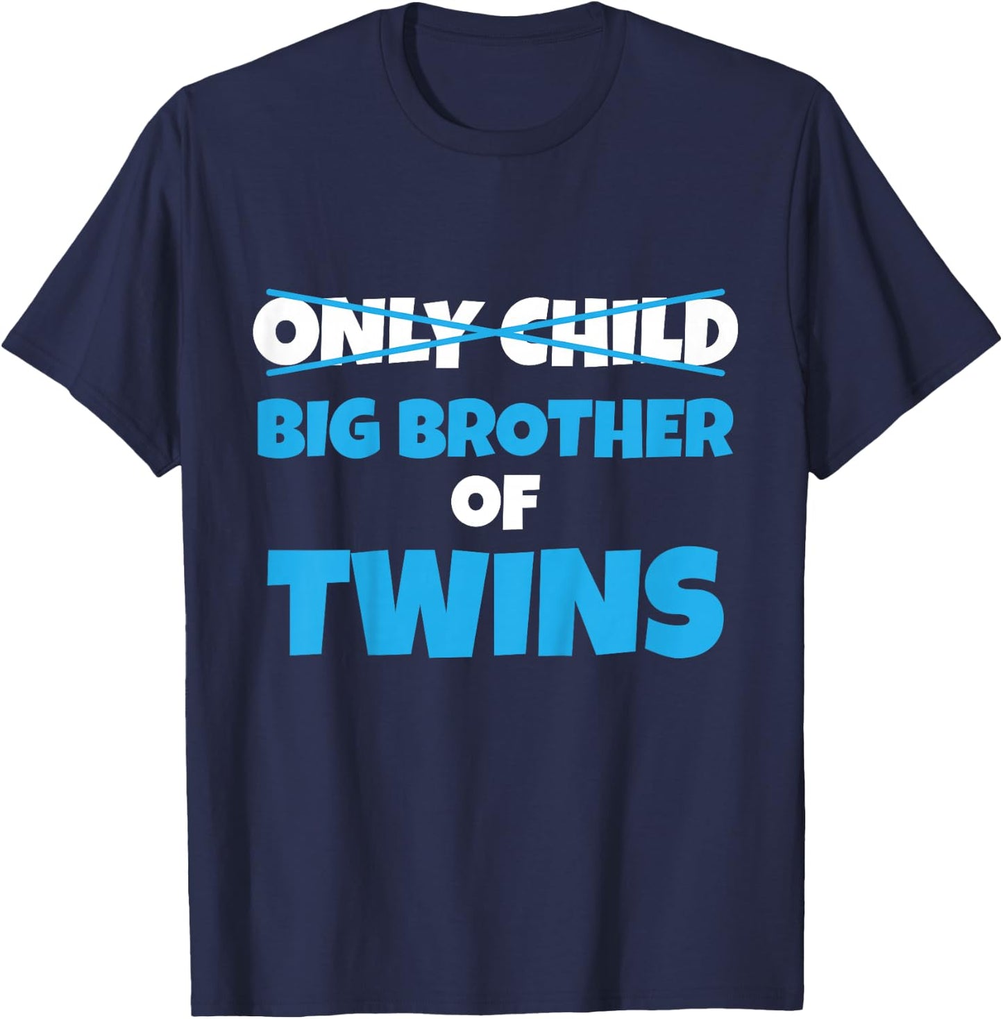 Kids Big Brother of Twins Announcement Older Brother of Twins T-Shirt - T-Shirt | Navy