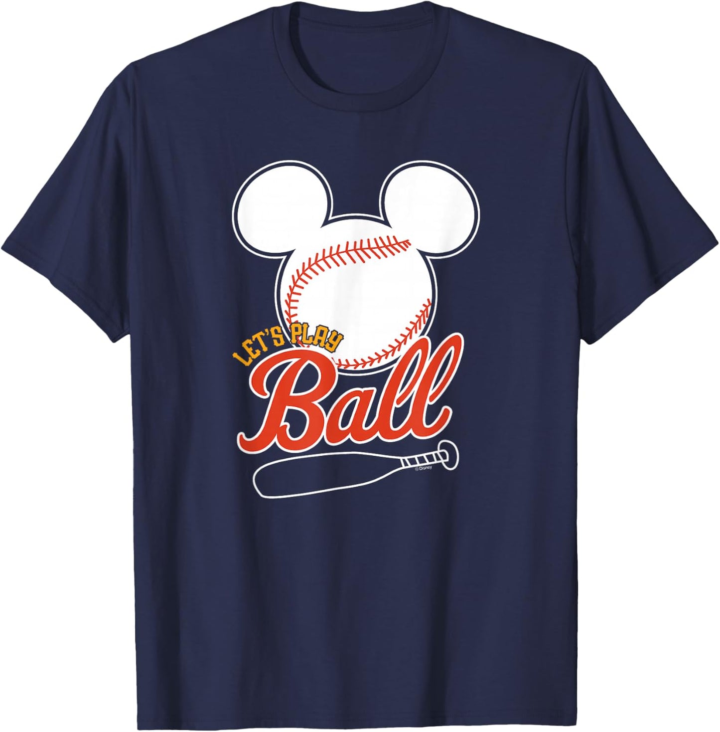 Disney - Mickey Lets Play Ball Baseball T-Shirt - T-Shirt | Navy