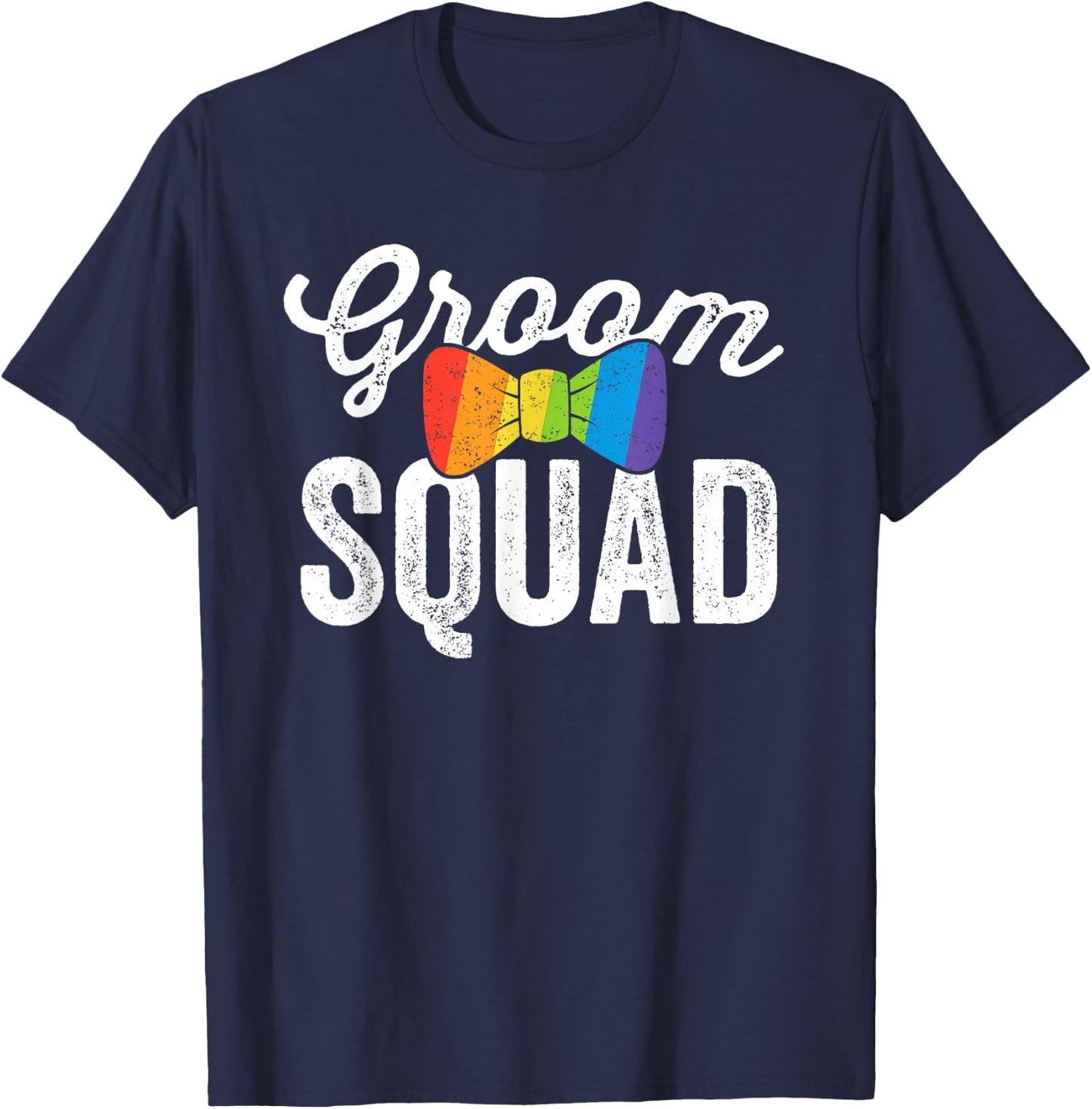 Groom Squad Shirt LGBT Pride Gay Bachelor Wedding Gift T-Shirt - T-Shirt | Navy
